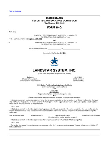 Thumbnail Landstar System
 10-Q Quarterly Report FY 