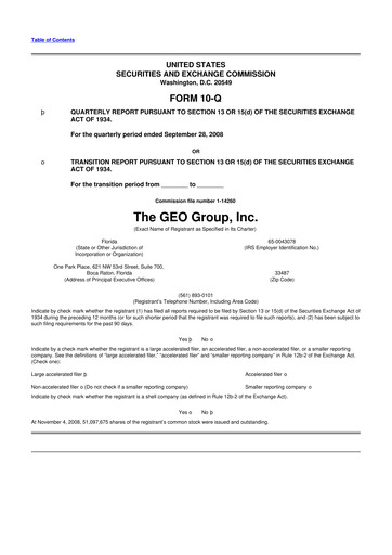 Thumbnail Geo Group 10-Q Quarterly Report FY 