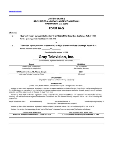 Miniature Gray Media
 10-Q Rapport trimestriel  