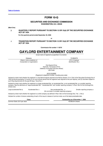 Vorschaubild Ryman Hospitality Properties 10-Q Quartalsbericht  