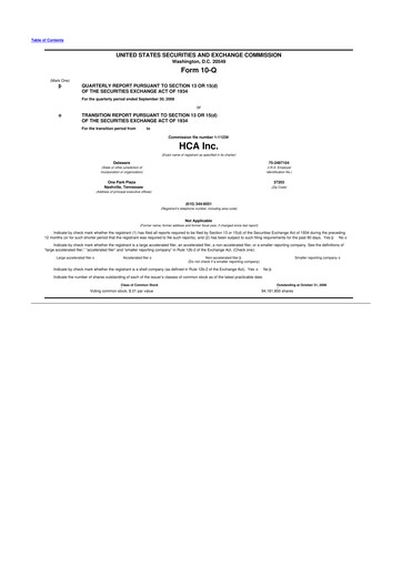 Thumbnail HCA Healthcare 10-Q Quarterly Report FY 