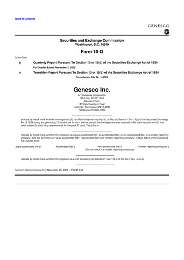 Thumbnail Genesco
 10-Q Quarterly Report FY 