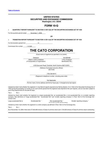 Thumbnail Cato Fashion 10-Q Quarterly Report FY 