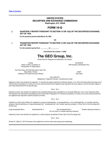 Thumbnail Geo Group 10-Q Quarterly Report FY 