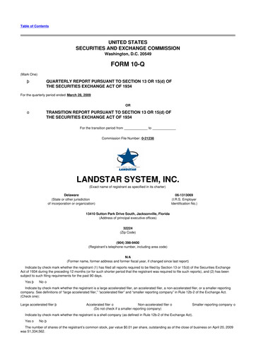 Thumbnail Landstar System
 10-Q Quarterly Report FY 