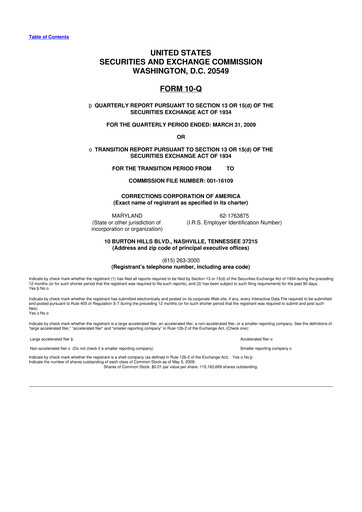 Thumbnail CoreCivic 10-Q Quarterly Report FY 