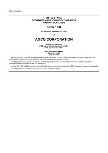 Thumbnail AGCO 10-Q Quarterly Report FY 