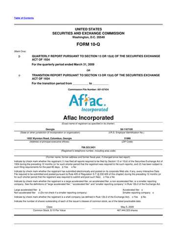 Vorschaubild Aflac 10-Q Quartalsbericht  