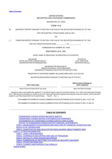 Thumbnail Skechers
 10-Q Quarterly Report FY 