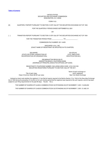 Thumbnail Skechers
 10-Q Quarterly Report FY 