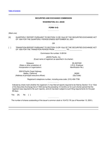 Thumbnail Jakks Pacific
 10-Q Quarterly Report FY 