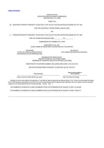 Thumbnail Skechers
 10-Q Quarterly Report FY 