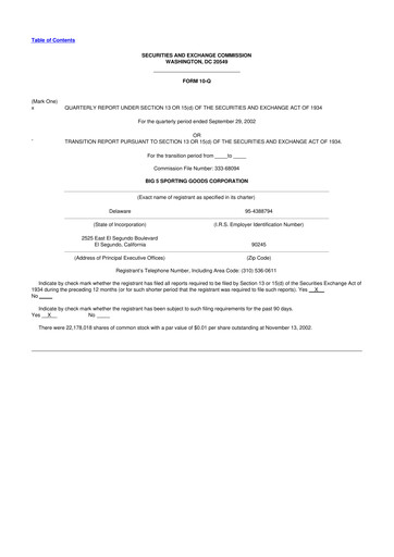 Thumbnail Big 5 Sporting Goods 10-Q Quarterly Report FY 