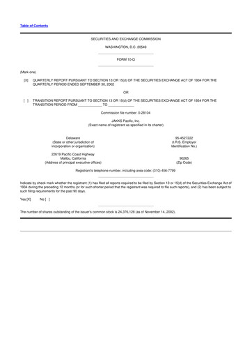 Thumbnail Jakks Pacific
 10-Q Quarterly Report FY 