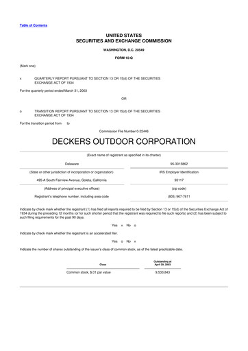 Thumbnail Deckers Brands 10-Q Quarterly Report FY 