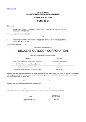 Thumbnail Deckers Brands 10-Q Quarterly Report FY 