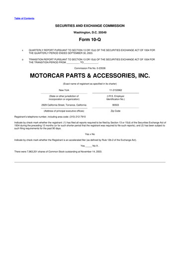 Vorschaubild Motorcar Parts of America 10-Q Quartalsbericht  