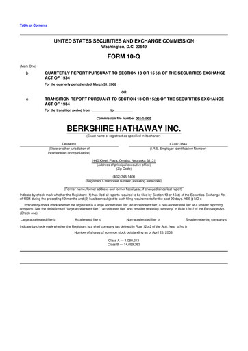 Vorschaubild Berkshire Hathaway  10-Q Quartalsbericht  
