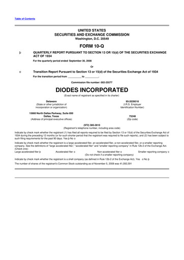 Thumbnail Diodes Incorporated 10-Q Quarterly Report FY 