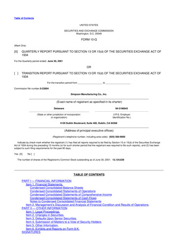 Thumbnail Simpson Manufacturing Company
 10-Q Quarterly Report FY 