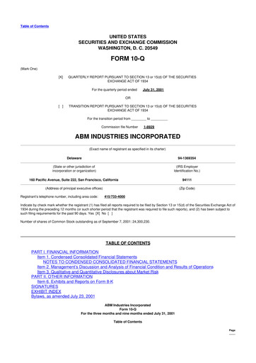 Thumbnail ABM Industries
 10-Q Quarterly Report FY 