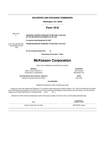 Miniature McKesson 10-Q Rapport trimestriel  