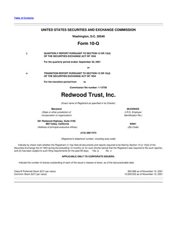 Vorschaubild Redwood Trust 10-Q Quartalsbericht  