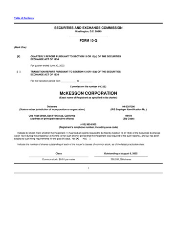 Miniature McKesson 10-Q Rapport trimestriel  