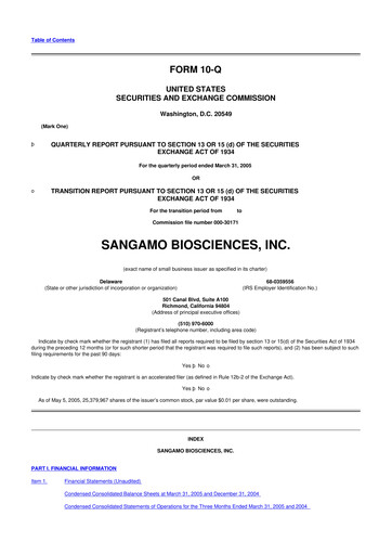 Thumbnail Sangamo Therapeutics
 10-Q Quarterly Report FY 