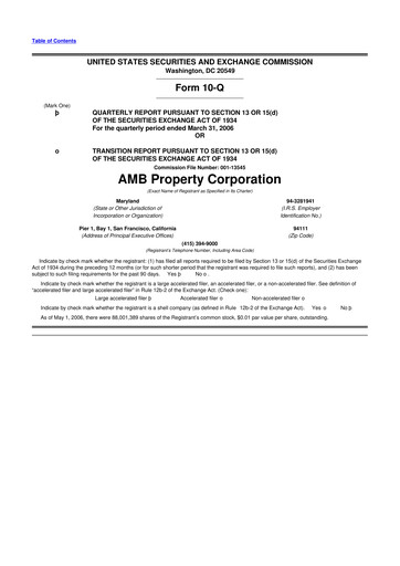 Thumbnail Prologis 10-Q Quarterly Report FY 
