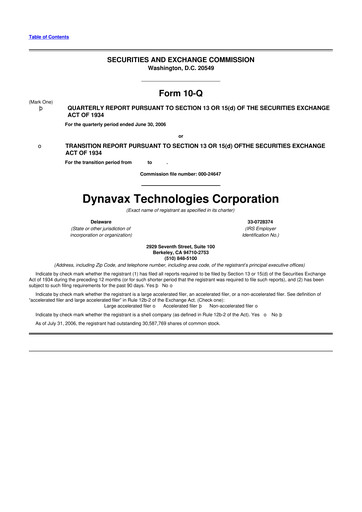 Thumbnail Dynavax Technologies
 10-Q Quarterly Report FY 