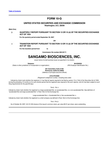 Thumbnail Sangamo Therapeutics
 10-Q Quarterly Report FY 