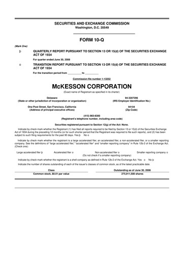 Miniature McKesson 10-Q Rapport trimestriel  