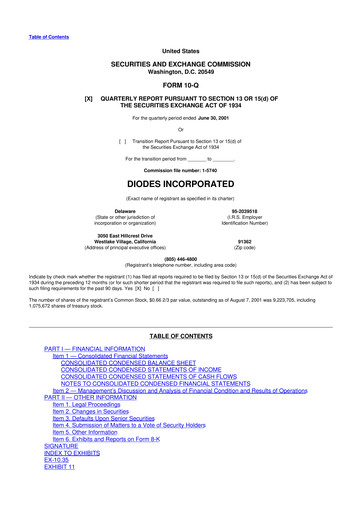 Thumbnail Diodes Incorporated 10-Q Quarterly Report FY 