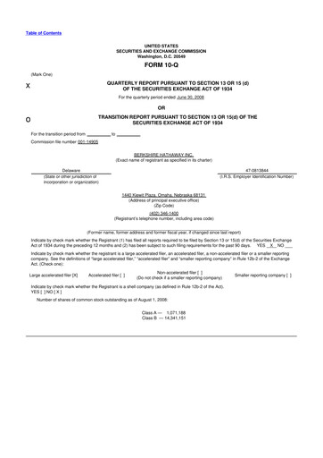 Vorschaubild Berkshire Hathaway  10-Q Quartalsbericht  