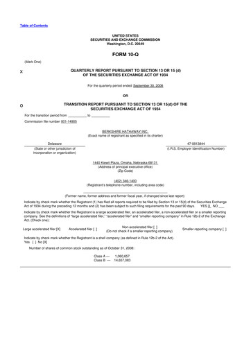 Vorschaubild Berkshire Hathaway  10-Q Quartalsbericht  