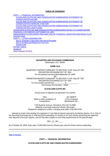 Vorschaubild Cleveland-Cliffs 10-Q Quartalsbericht  