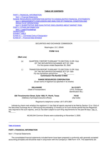 Miniature Range Resources
 10-Q Rapport trimestriel  