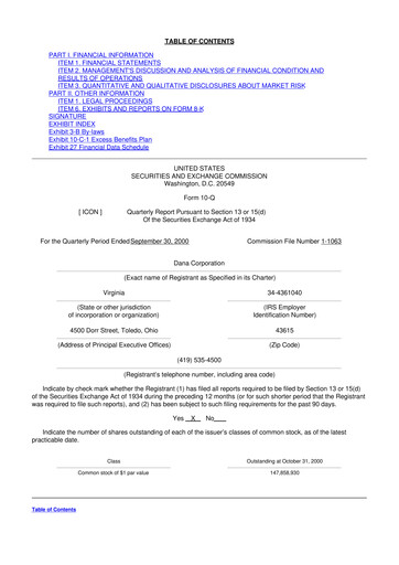 Thumbnail Dana Incorporated 10-Q Quarterly Report FY 