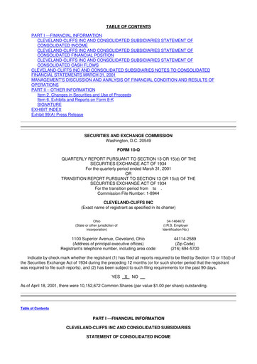Vorschaubild Cleveland-Cliffs 10-Q Quartalsbericht  