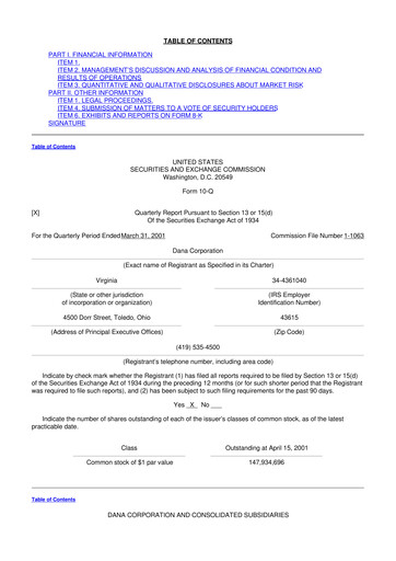 Thumbnail Dana Incorporated 10-Q Quarterly Report FY 