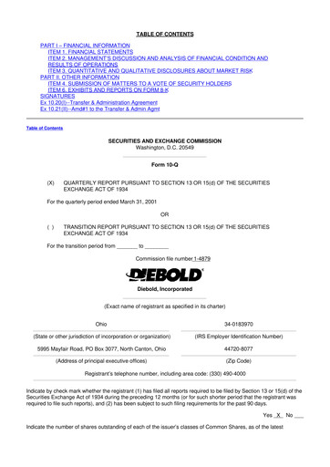 Thumbnail Diebold Nixdorf
 10-Q Quarterly Report FY 