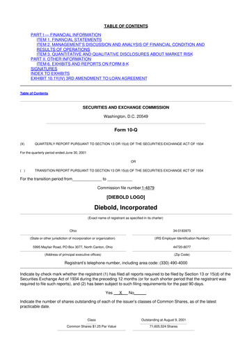 Thumbnail Diebold Nixdorf
 10-Q Quarterly Report FY 