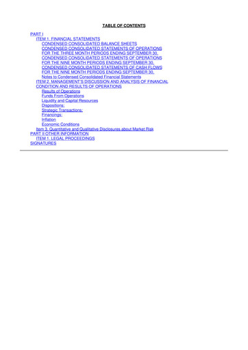 Miniature SITE Centers
 10-Q Rapport trimestriel  