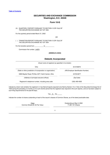Thumbnail Diebold Nixdorf
 10-Q Quarterly Report FY 