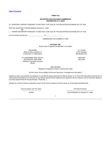 Thumbnail Paychex 10-Q Quarterly Report FY 
