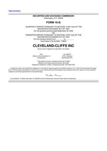 Vorschaubild Cleveland-Cliffs 10-Q Quartalsbericht  