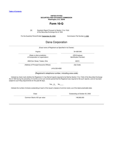Thumbnail Dana Incorporated 10-Q Quarterly Report FY 