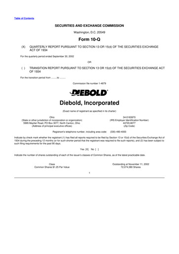 Thumbnail Diebold Nixdorf
 10-Q Quarterly Report FY 