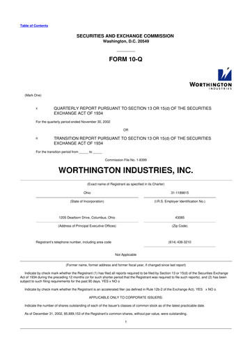 Thumbnail Worthington Enterprises 10-Q Quarterly Report FY 
